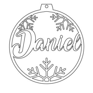 Personalisierte Laserdatei "Daniel" Weihnachtsschmuck - Baumschmuck für Cutter-Programme wie Lightburn SVG Ai EPS Pdf DXF - Digi. Download