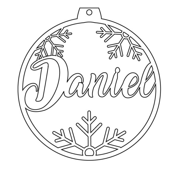 Personalisierte Laserdatei "Daniel" Weihnachtsschmuck - Baumschmuck für Cutter-Programme wie Lightburn SVG Ai EPS Pdf DXF - Digi. Download