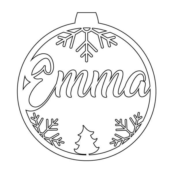 Personalisierte Laserdatei " Emma " Weihnachtsschmuck - Baumschmuck für Cutter-Programme wie Lightburn SVG Ai EPS Pdf DXF - Digi. Download