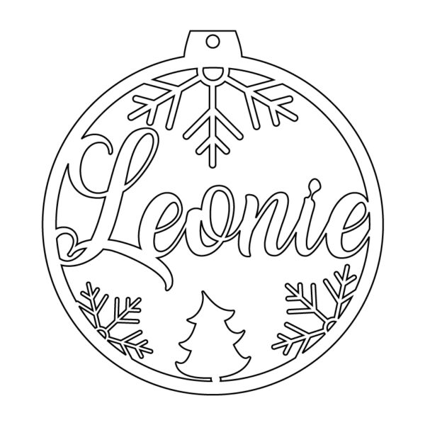 Personalisierte Laserdatei "Leonie" Weihnachtsschmuck - Baumschmuck für Cutter-Programme wie Lightburn SVG Ai EPS Pdf DXF - Digi. Download