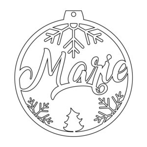 Personalisierte Laserdatei " Marie " Weihnachtsschmuck - Baumschmuck für Cutter-Programme wie Lightburn SVG Ai EPS Pdf DXF - Digi. Download