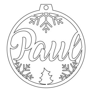 Personalisierte Laserdatei " Paul " Weihnachtsschmuck - Baumschmuck für Cutter-Programme wie Lightburn SVG Ai EPS Pdf DXF - Digi. Download