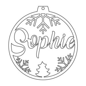 Personalisierte Laserdatei "Sophie" Weihnachtsschmuck - Baumschmuck für Cutter-Programme wie Lightburn SVG Ai EPS Pdf DXF - Digi. Download