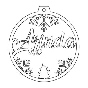 Personalisierte Laserdatei "Arinda" Weihnachtsschmuck - Baumschmuck für Cutter-Programme wie Lightburn SVG Ai EPS Pdf DXF - Digi. Download