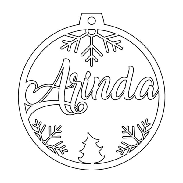 Personalisierte Laserdatei "Arinda" Weihnachtsschmuck - Baumschmuck für Cutter-Programme wie Lightburn SVG Ai EPS Pdf DXF - Digi. Download