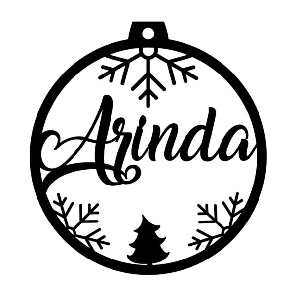 Personalisierte Laserdatei „Arinda“ Weihnachtsschmuck – Baumschmuck für Cutter-Programme wie Lightburn SVG Ai EPS Pdf DXF – Digi. Download