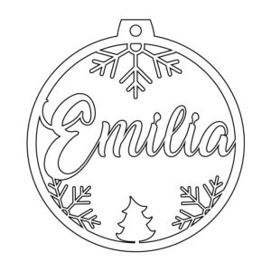 Personalisierte Laserdatei "Emilia" Weihnachtsschmuck - Baumschmuck für Cutter-Programme wie Lightburn SVG Ai EPS Pdf DXF - Digi. Download