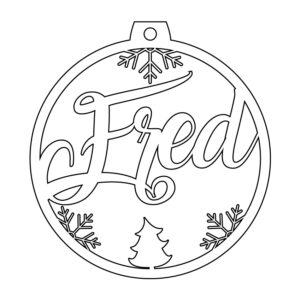 Personalisierte Laserdatei "Fred" Weihnachtsschmuck für Laser-/Cutter-Programme wie Lightburn SVG Ai EPS Pdf DXF - Digi. Download Ornament.