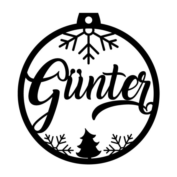 Personalisierte Laserdatei „Günter“ Weihnachtsschmuck für Laser-/Cutter-Programme wie Lightburn SVG Ai EPS Pdf DXF – Digi. Download Ornament.