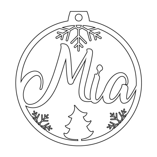 Personalisierte Laserdatei "Mia" Weihnachtsschmuck