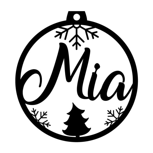 Personalisierte Laserdatei „Mia“ Weihnachtsschmuck