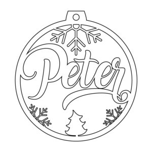 Personalisierte Laserdatei "Peter" Weihnachtsschmuck - Baumschmuck für Cutter-Programme wie Lightburn SVG Ai EPS Pdf DXF - Digi. Download