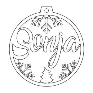 Personalisierte Laserdatei "Sonja" Weihnachtsschmuck für Laser-/Cutter-Programme wie Lightburn SVG Ai EPS Pdf DXF - Digi. Download Ornament.